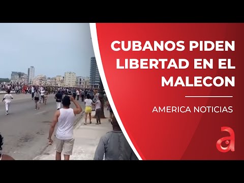 Cubanos salen al malecón de La Habana a protestar contra la dictadura cubana