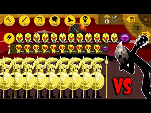 SUPER POWER OF ARMY 9999 GOLDEN SPEARTON VS FINAL BOSS LEADER | STICK WAR LEGACY | STICK MASTER