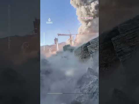 New video reveals moment US-Israeli munitions impact Iranian bridge | AJ #shorts