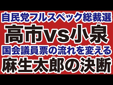 【自民党総裁選】高市早苗vs小泉進次郎「国会議員票」の流れを決める麻生太郎の号令【石橋文登✕デイリーWiLL】