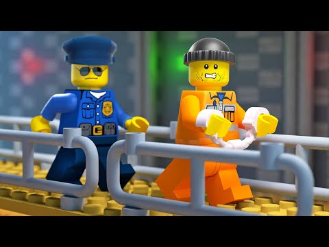 LEGO Stop Motion Animation - LEGO Prison Break / LEGO Train Gym Fail