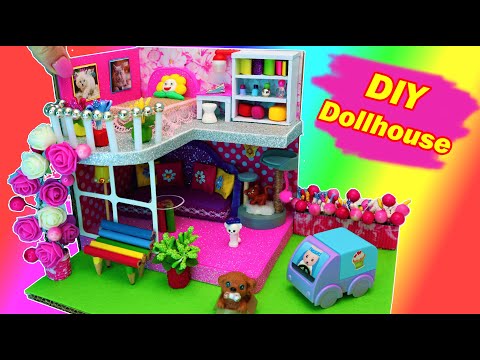 🐈🥹 Cardboard house for dolls. We play with the kitty.