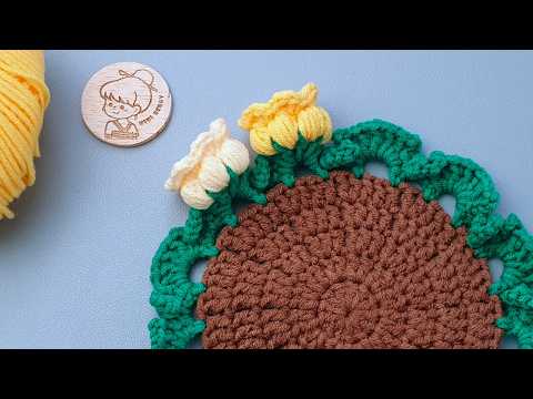 Crochet Flower Coaster | Vivi Berry DIY