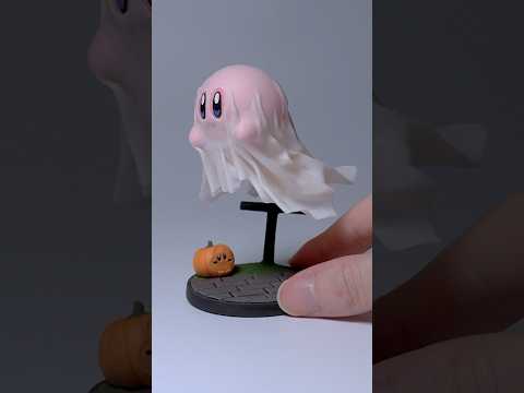 Kirby in a ghost costume - polymer clay
