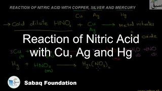 Reaction of Nitric Acid with Cu, Ag and Hg