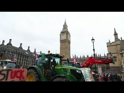 Tractors gather in front of UK parliament to protest inheritance tax | AFP