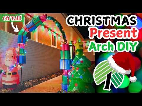 🎁 Dollar Tree DIY Christmas Present Arch! 🎁