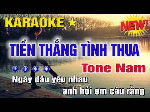 Tiền Thắng Tình Thua Karaoke Tone Nam (Am) | Trung Hiếu