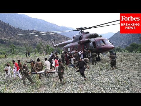 YouTube video thumbnail: Afghanistan Earthquake Survivors Flee To City Of Jalalabad By Helicopter