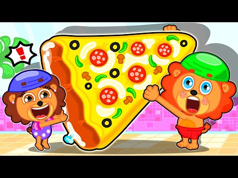 LeonCito | Colchón de natación con forma de pizza | Dibujos animados | Video Para Niños