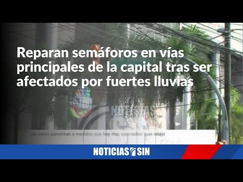 Reparan semáforos en vías principales de la capital tras ser afectados por fuertes lluvias