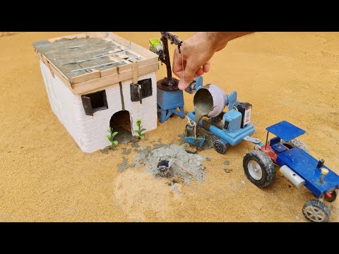 Diy Tractor making Concrete Mixture Machine | House construction Science Project ‪@sanocreator