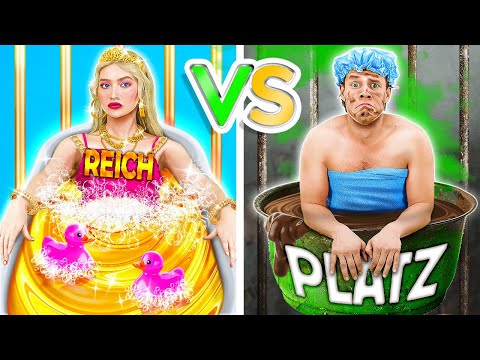 REICHE SIS vs. PLEITE BRO 💸🚔 Wer wird im GEFÄNGNIS überleben? Luxus- vs. Spar-Hacks von 123 GO!