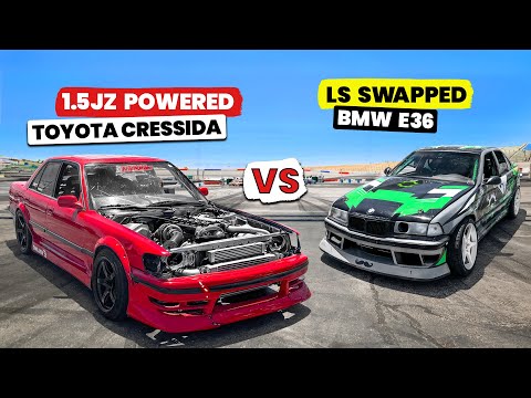 Freddy LSX’s 600hp JZ Powered Cressida vs 400hp LS Swapped BMW Drift Car / Gymkhana Grid Pursuit