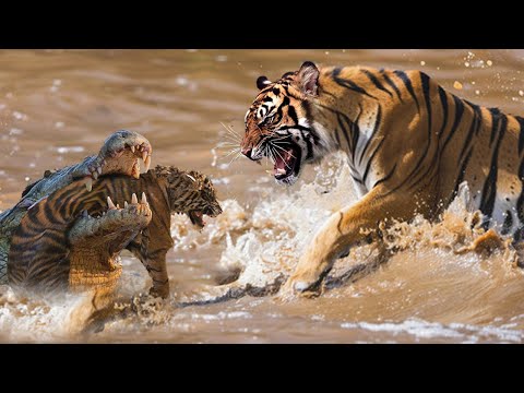 Tiger Cub Attacked by Crocodile While Crossing River: Mother Tiger's Spectacular Revenge