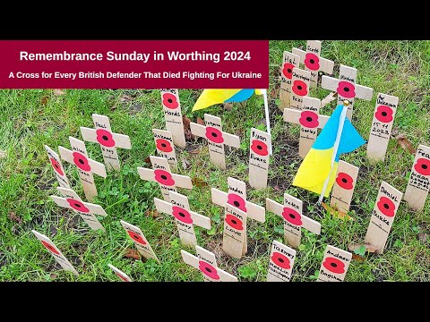 Remembrance Sunday Worthing 2024. A Cross for Every British Defender That Died Fighting For Ukraine.
