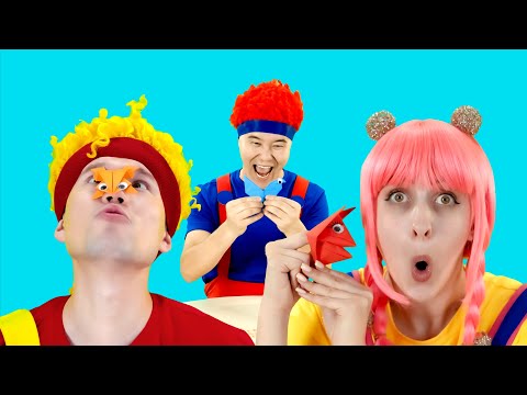 Faire des Bricolages en Papier. Le Chat, La Grenouille et L'oiseau | D Billions Chansons pour Bébé
