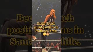 Becky Lynch as special guest referee posing to fans #wwe #beckylynch #wrestling #shorts #trending