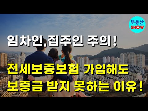 전세보증보험 가입해도 보증금 받지 못하는 이유¡ 임차인과 집주인 주의사항¡