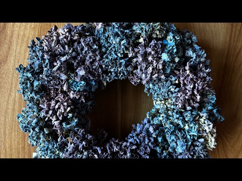 紫陽花のドライフラワーをリースにしてみるぞー！