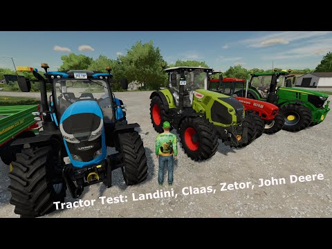 Tractor Performance Test: Landini, Claas, Zetor, and John Deere on a Challenging Obstacle Course