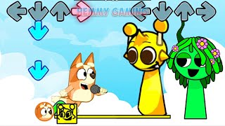 [SWAP] FNF Sprunki and Sprunked All Phases vs Bluey Spooky Full Episodes Sings Bluey Pony Girl