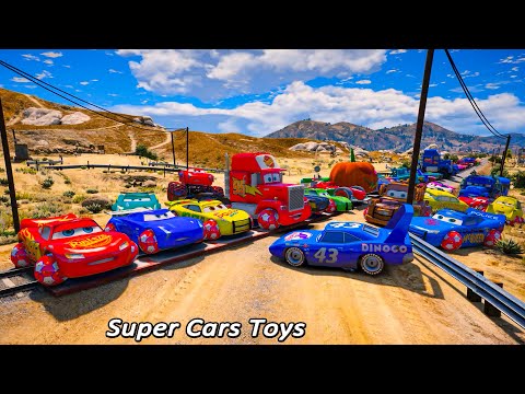 Disney Cars 3 McQueen Mack Truck Hauler Fabulous Jackson Storm The King Cruz Ramirez Mater & Friends