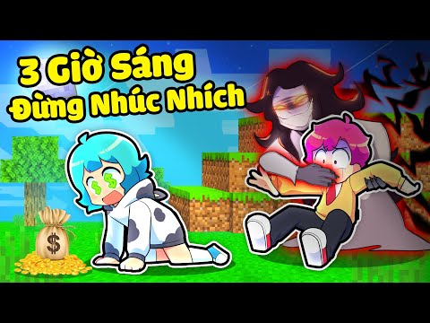 YUMMIE THỬ THÁCH 3 GIỜ SÁNG ĐỪNG NHÚC NHÍCH TRONG MINECRAFT*NHÚC NHÍCH GẶP MA  😭😱