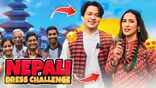 *PUBLIC REACTION* Walking in Nepali Culture Attire in MUMBAI Malls | CRAZY COUPLE CHALLENGE #vlogs
