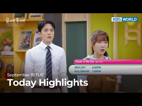 (Today Highlights) September 19 TUE : Apple of My Eye and more | KBS WORLD TV