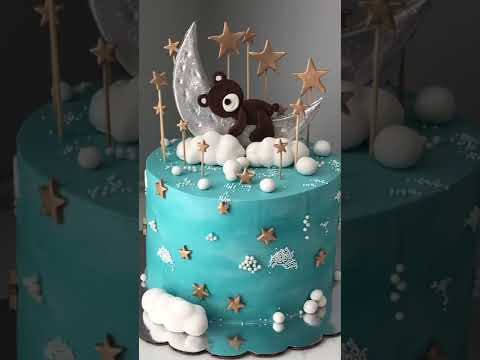 Baby shower cake sleeping bear #babyshower , #babyshowercake, #cake #baby, #sleepingbaby , #bear,