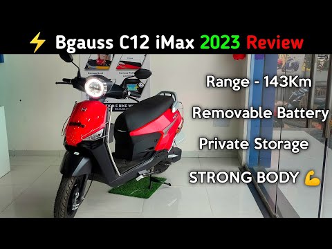 ⚡ Bgauss C12 iMax 2023 Review | 143 KM | Removable Battery | New Electric Scooter | ride with mayur