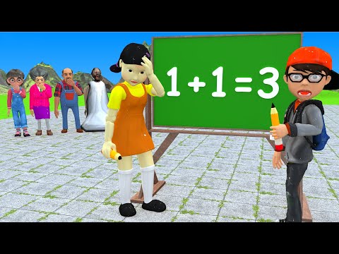 Scary Teacher 3D vs Squid Game Be a Wise Mathematician Choose the Correct Result 5 Times Challenge