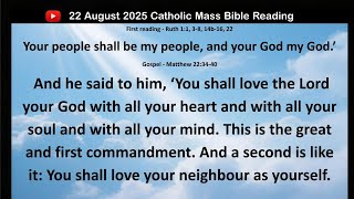 Friday 22 August  2025 Catholic Mass Bible Reading