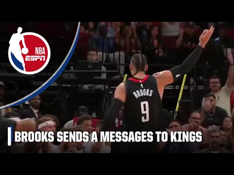 Dillon Brooks blows a kiss to Kings bench after hitting a 3 | NBA on ESPN video clip