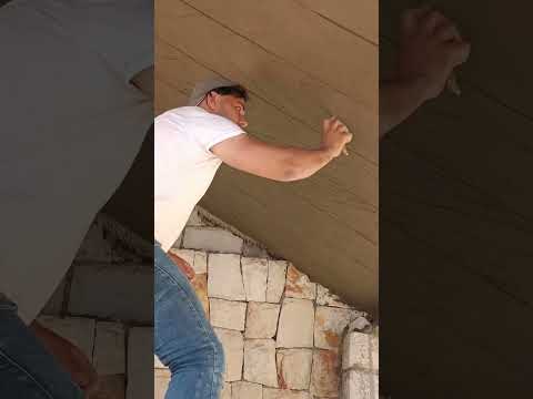 طريقة عمل خيمة اسمنت .تقليد الخشب #ديكور #اعمال #طريقة #decoration #shorts #ahmad agha