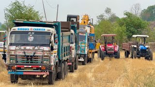 JCB Excavator 205 NXT making Pond for Fish farming TATA 2518 Tippers Mahindra NOVO 605 Tractors