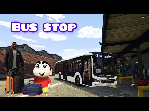 Shinchan And Franklin City Bus Driving#shorts #youtubeshorts #gta