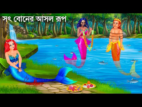 জলপরীর বিয়ের দিনে সৎ বোন | Jalpari cartoon | SOT BONER RUP | Notun Bangla Golpo Bengali Fairy Tales