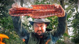 Ein ganzer Rehrücken auf glühendem Stein gegrillt 🦌🔥  | ASMR Outdoor Cooking