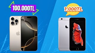 1.000TL vs 100.000TL | İphone Karşılaştırması