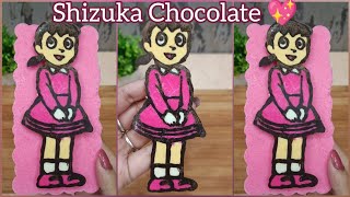 Shizuka Chocolate 🍫💜😍 Fancy Chocolate Art with cartoon character Shizuka 💜🍫😍