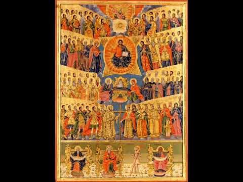 Стихира на Слава: на стиховне Всем Святым в мире просиявшим глас 6
