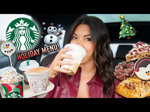 Trying EVERYTHING on Starbucks New Holiday Menu! 🎄☕