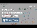Solving First Degree Equations