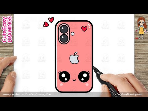 How to Draw a Cute iPhone 16 - Step by step Follow Along video for KIDS