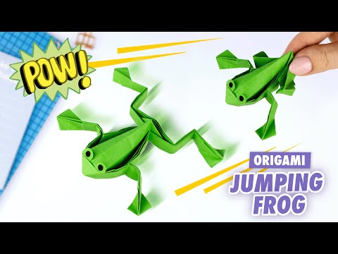Оригами Прыгающая Лягушка из бумаги | Игрушка из бумаги | Origami Jumping Frog
