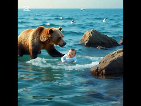 bear saved beautiful baby (#viral 🐻 rescue mission story 🙏