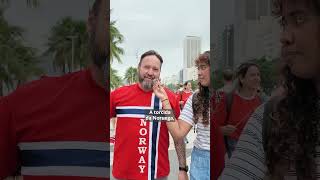 Remada viking invade a Praia do Leme; veja a festa da torcida da Noruega