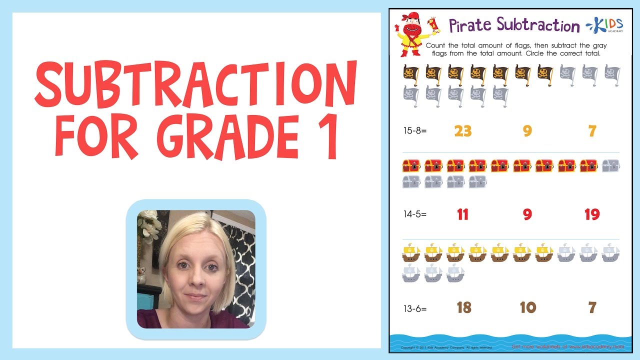 Grade Pirate Subtraction Substraction Worksheet